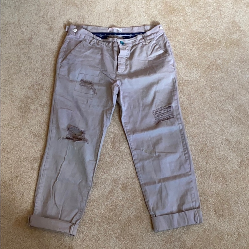 Anthropologie khaki boyfriend fit chinos